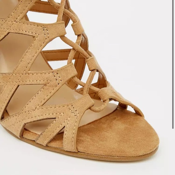 ALDO Women’s Goude Cognac Ghillie Tie Up Heeled Sandals Size 7.5 US - Picture 3 of 4